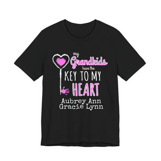 Grandkids Have the Key to My Heart Tee — Personalized Grandma Shirt