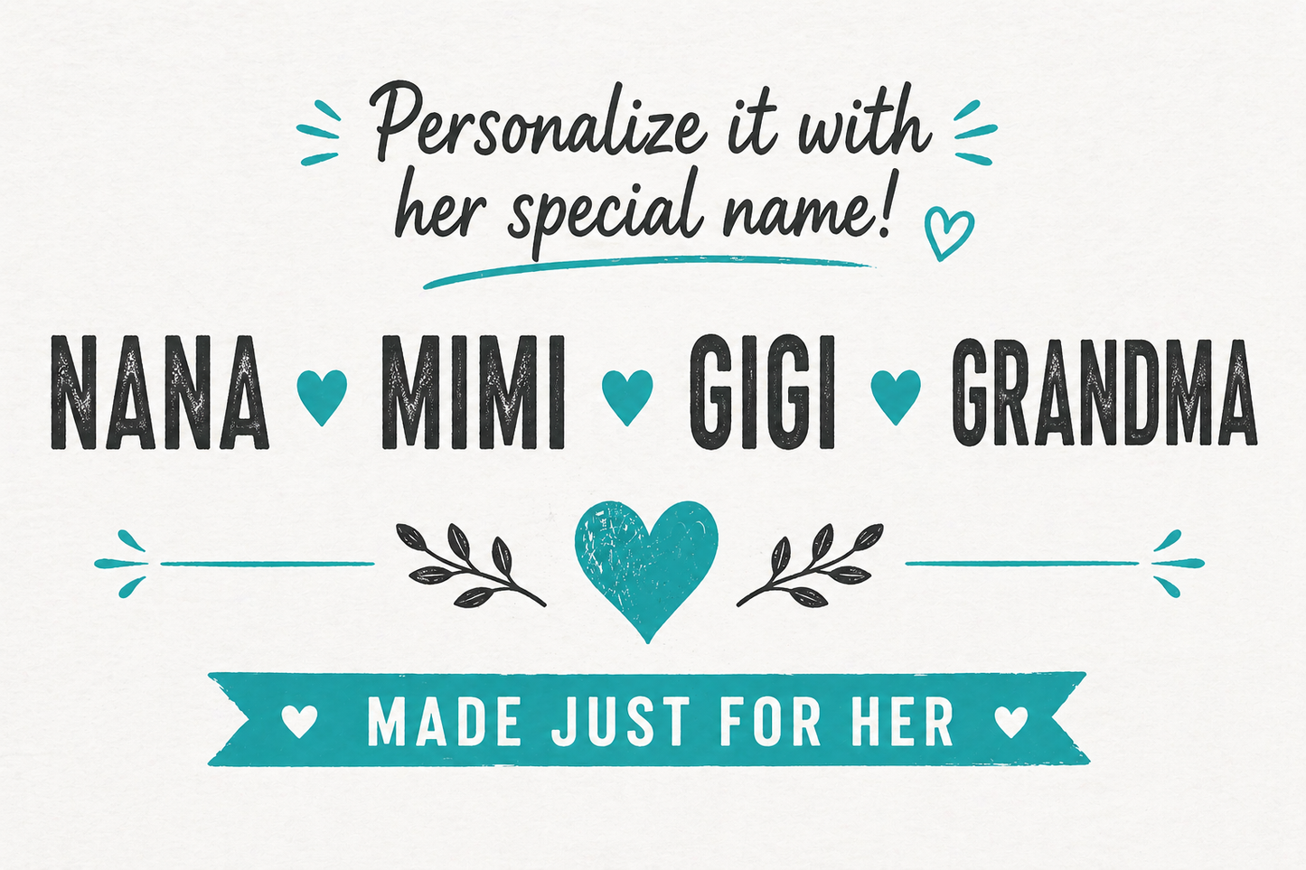 Personalized Grandma Shirt – Custom Nana Mimi Gigi Name T-Shirt Gift for Grandma