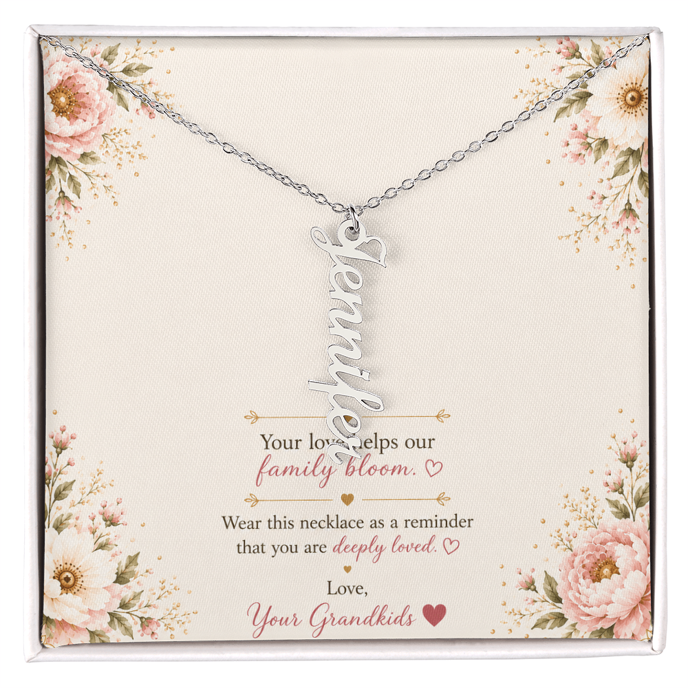 💖 Custom Grandma Name Necklace with Birth Flower – Personalized Gift for Nana, Mimi, Gigi