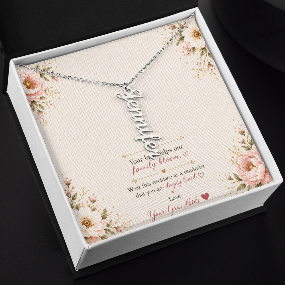 💖 Custom Grandma Name Necklace with Birth Flower – Personalized Gift for Nana, Mimi, Gigi