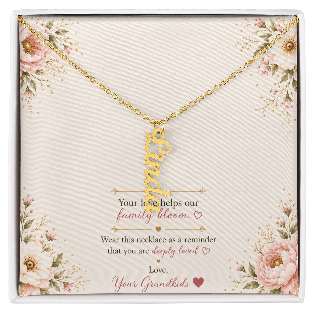 💖 Custom Grandma Name Necklace with Birth Flower – Personalized Gift for Nana, Mimi, Gigi