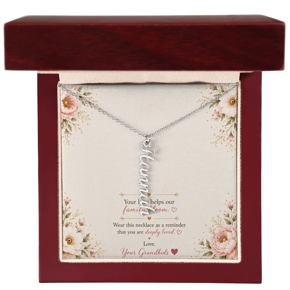💖 Custom Grandma Name Necklace with Birth Flower – Personalized Gift for Nana, Mimi, Gigi